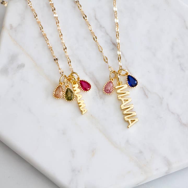 Mesa Blue - Wholesale Pendant/Charm Necklace - Birthstone Mama Necklace