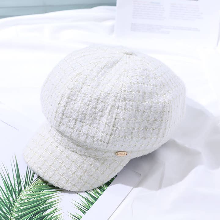 HIDDENBRAND - Wholesale Beret - Women's - Vintage checked beret octagonal hat