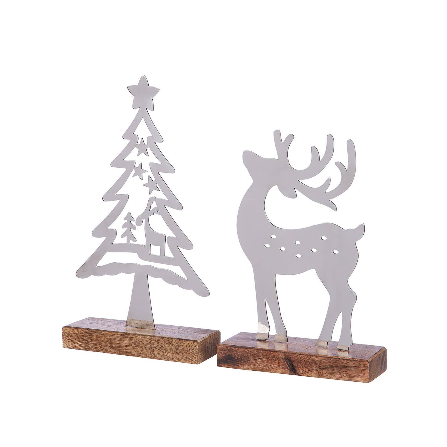 couleur argent Renne en relief debout ; sapin de Noël Reno, assortiment de 2, hauteur 27,5 cm en vente sur Faire0