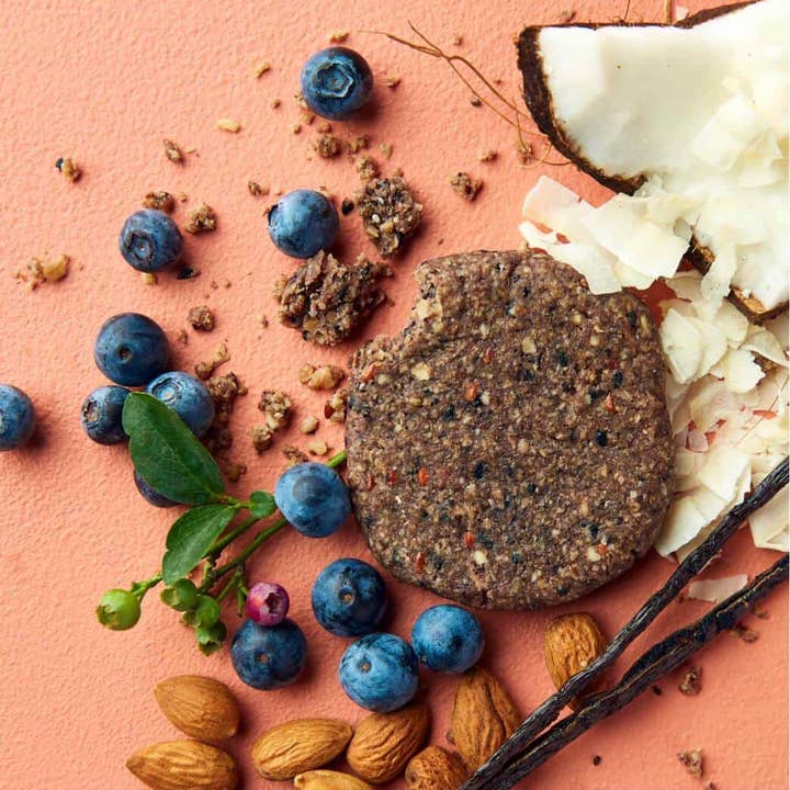 Nourisher - Vente Barres de céréales - Barres d'allaitement - Myrtille et noix de coco, paquet