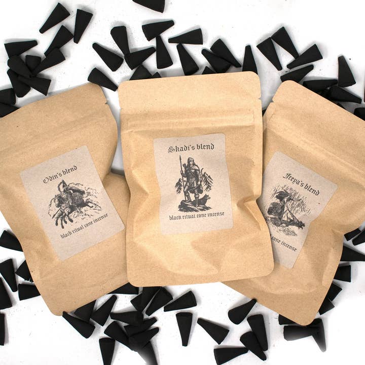 Norse God Ritual Cone Incense – 30 Handmade Cones for wholesale by Oreamnos Oddities