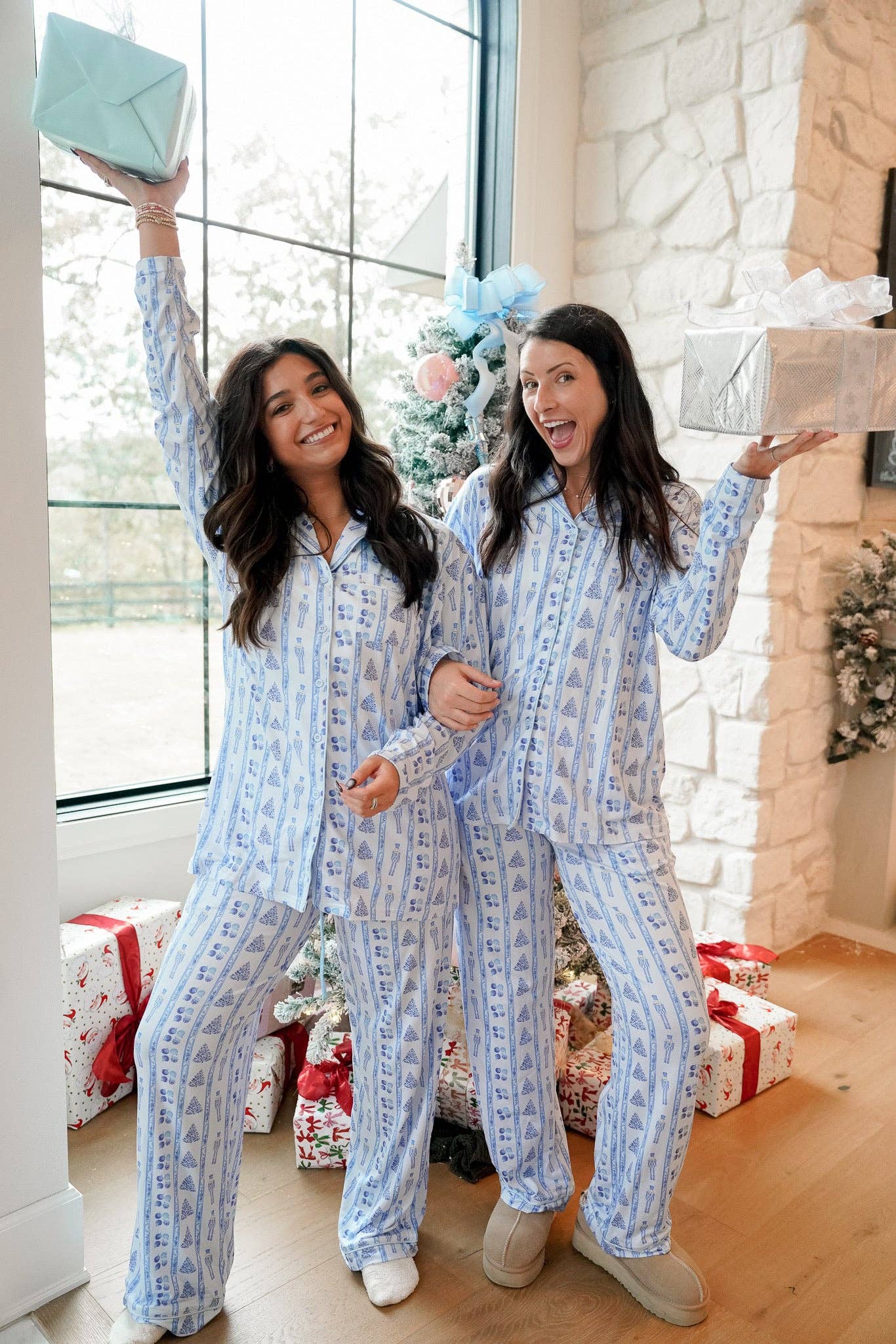 KENZKUSTOMZ - Wholesale Sleepwear Set - Women's - Blue Christmas - Long Pajama Set17