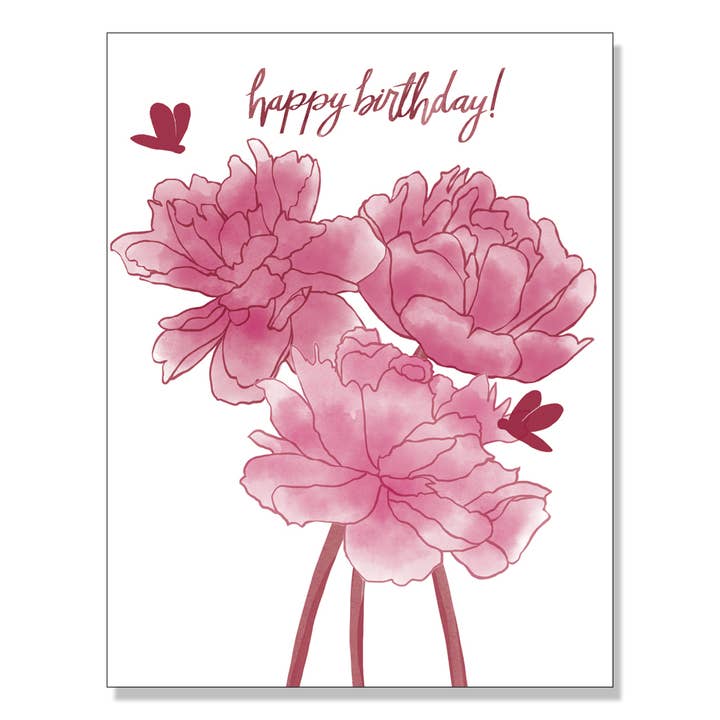 Happy Birthday Peonies for wholesale by Karen Eide Studios