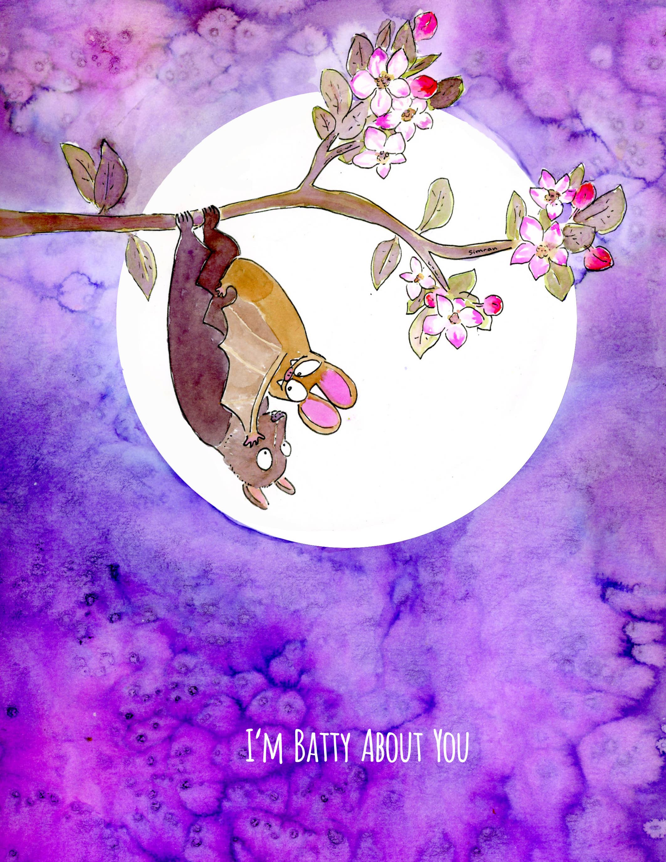 SquidCat, Ink - Wholesale Love Card - Batty Card2