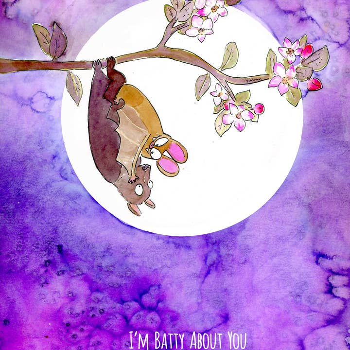 SquidCat, Ink - Wholesale Love Card - Batty Card2