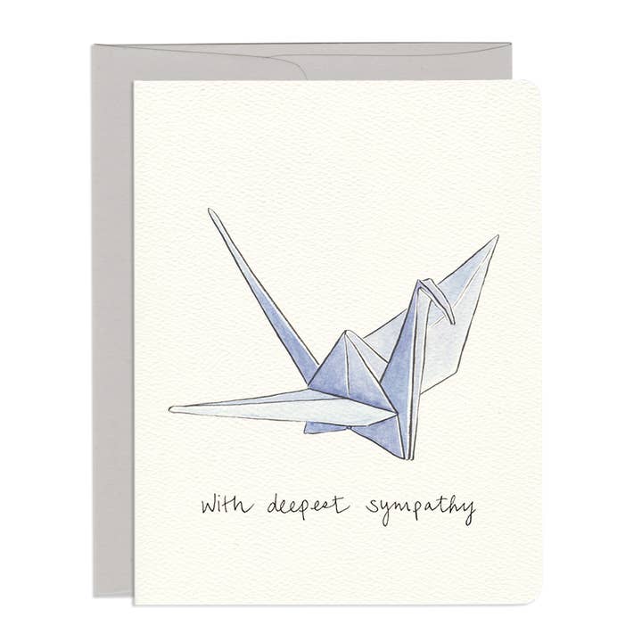 Paper Crane Sympathy Card for wholesale by Gotamago