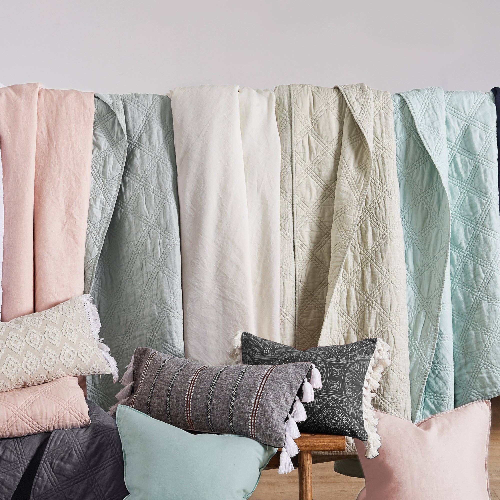 Levtex Home - Wholesale Throw Pillow Cover - French Flax Washed Linen Square Pillow Cover- Set of 219