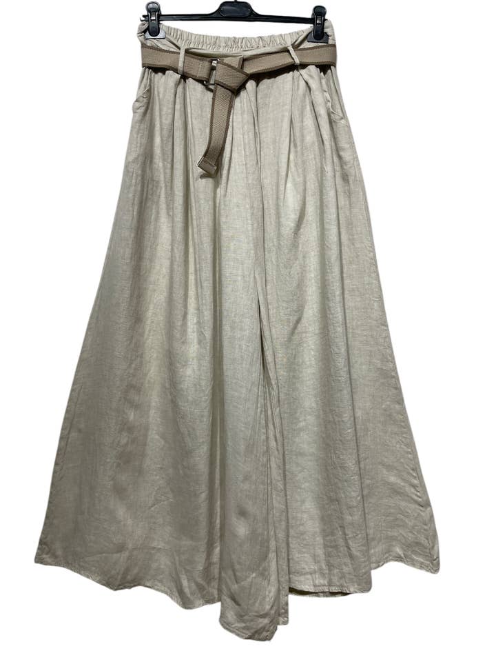 LINEN & COTTON HOUSE - Wholesale Pants - Women's - 22503 100% LINEN TROUSERS WITH BELT AND POCKETS10