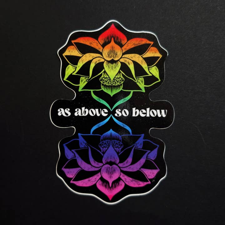 As Above So Below Vinyl Sticker for wholesale by Rainbow Willard Studio