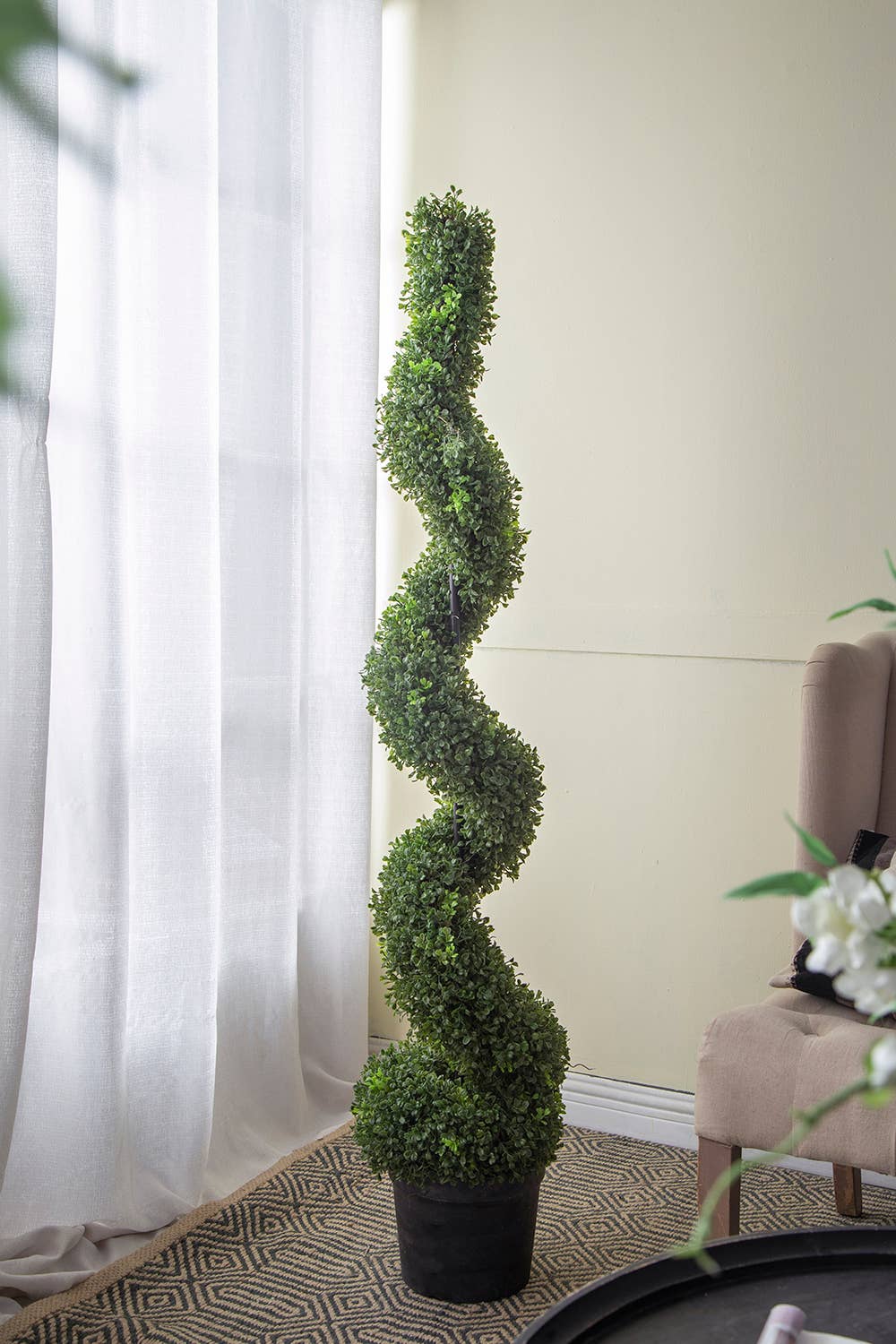 A&B Home Group Inc. - Vente Plantes artificielles - Topiaire en spirale artificielle en buis de 10,5x10,50x60" 5 pieds de haut7