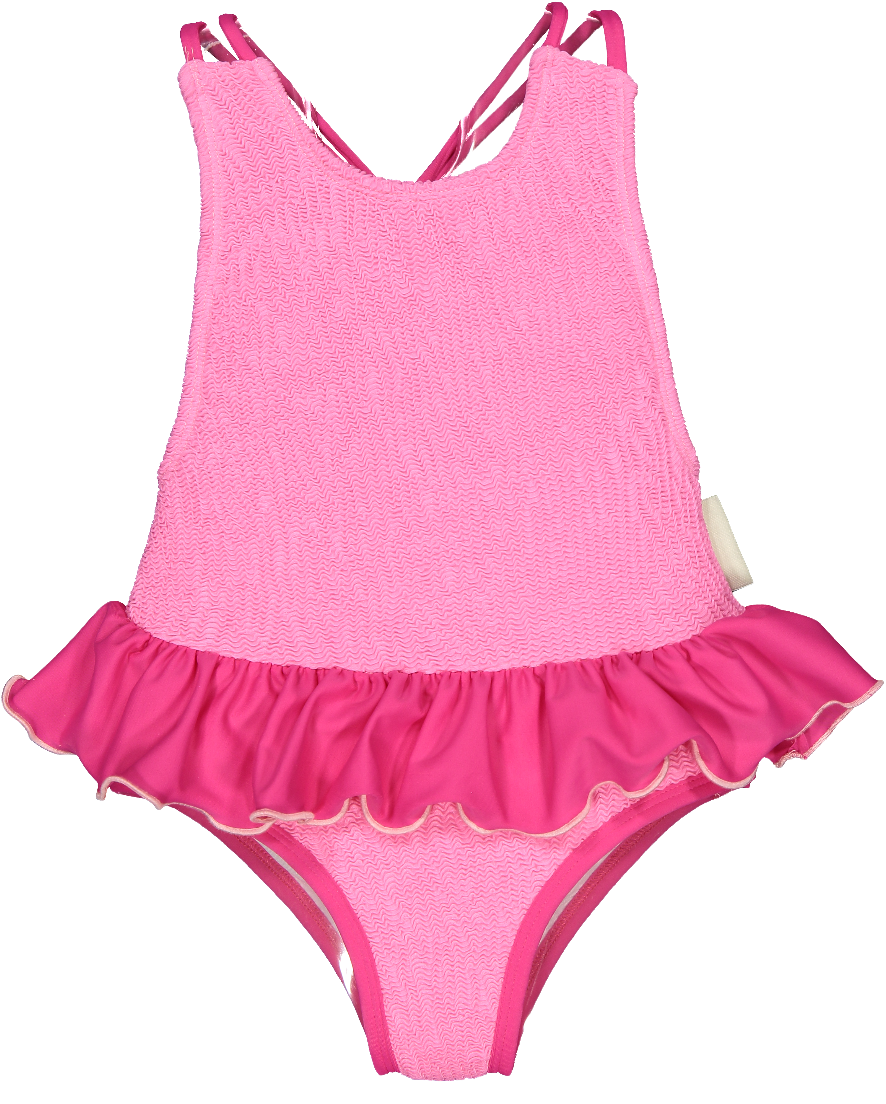 Paperboat - Vendita all'ingrosso Costume intero - Bambini - Costume intero bambina rosa con texture a onde e dettagli fucsia4