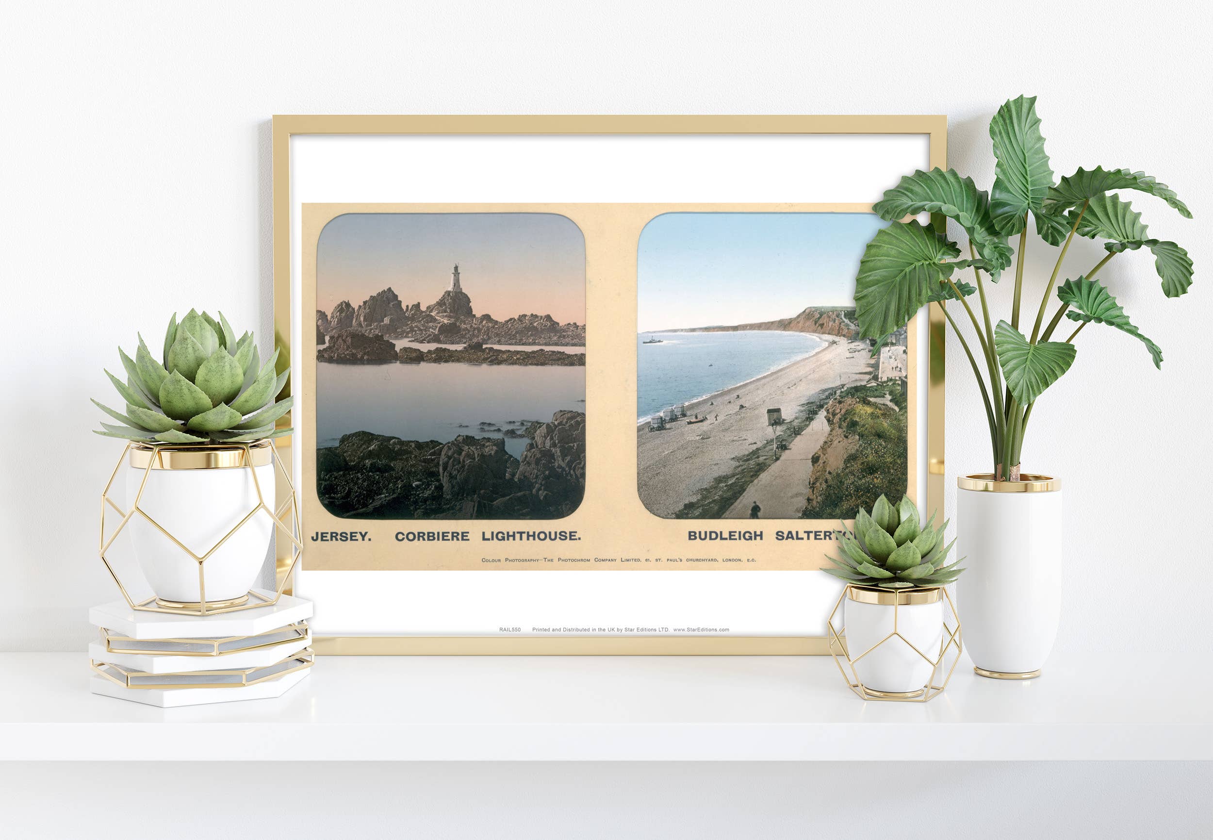 Star Editions - Wholesale Art Print - Jersey, Corbiere Lighthouse And Budleigh Salterton Art Print0