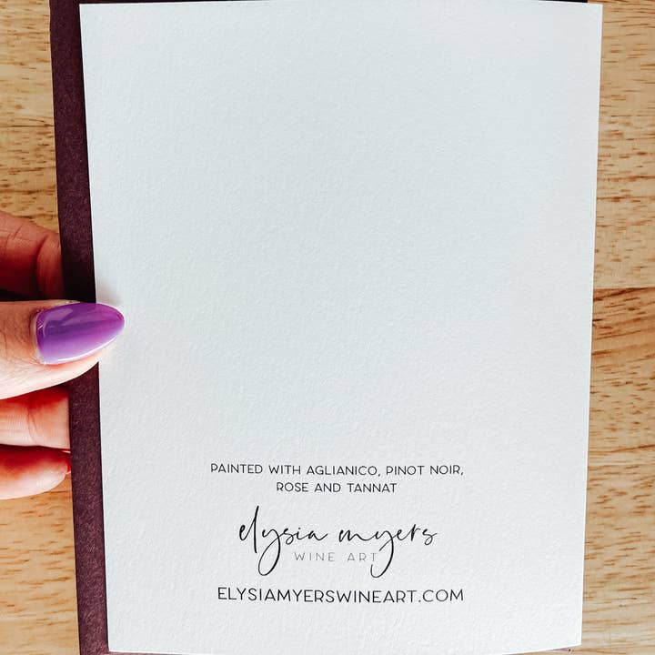 Elysia Myers Wine Art - Vente Carte de vœux classique - Carte de vœux pour amateur de vin | Verre de vin2