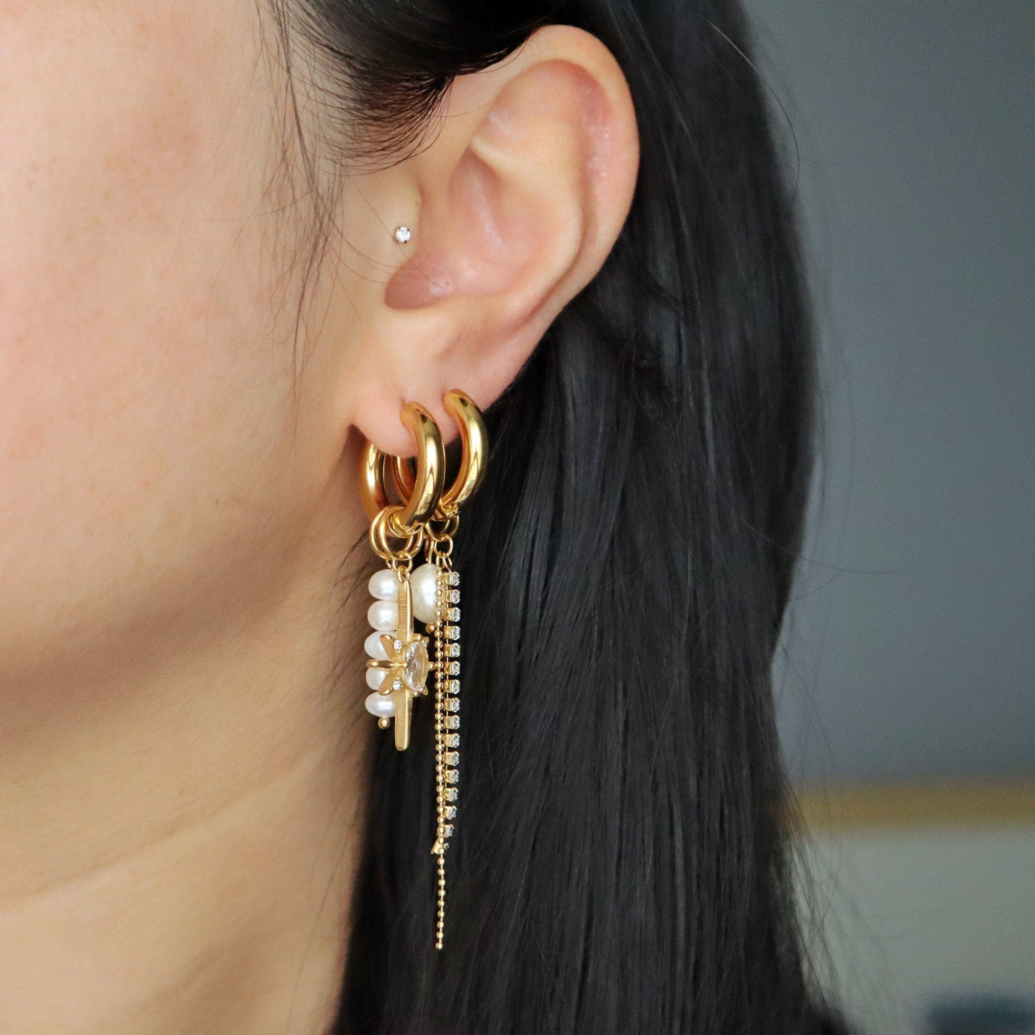 JESSA Jewelry - Wholesale Dangle Earrings - Lucia Hoops | Dangle Charm Hoops2