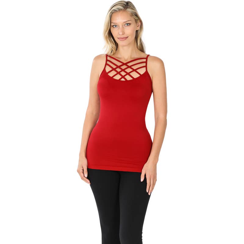 42POPS - Wholesale Camisole - Women's - `.Seamless Triple Criss Cross Front Cami17