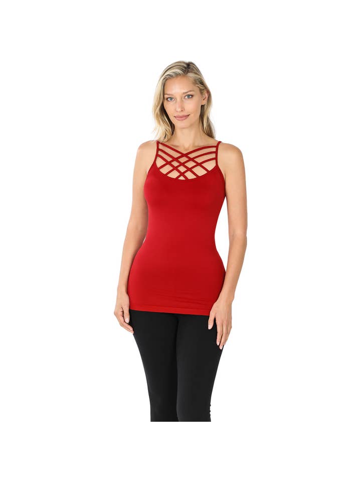 42POPS - Wholesale Camisole - Women's - `.Seamless Triple Criss Cross Front Cami17