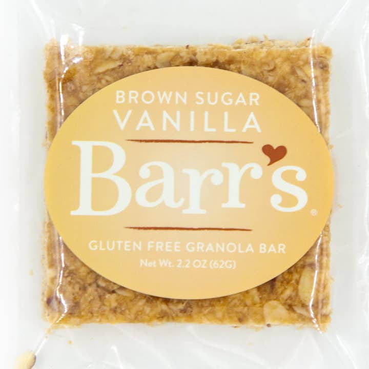 Barre granola à la cassonade et à la vanille (caisse de 12) pour la vente par Mrs. Barr's Natural Foods