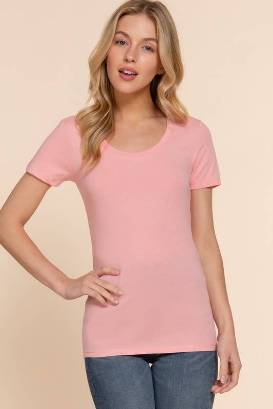 Active Basic | Active USA – Engroshandel T-shirt – til kvinder – Kortærmet top i bomuldstrikot med rund hals10