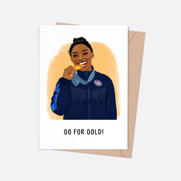 Shop Trimmings - Wholesale Everyday Greeting Card - Simone Biles Go For Gold Greeting Card