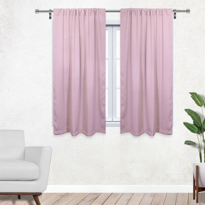 52 X 63 Inch Blackout Polyester Curtains with Rod Pocket Blush - 2 Panels for wholesale by YOUR CHAIR COVERS