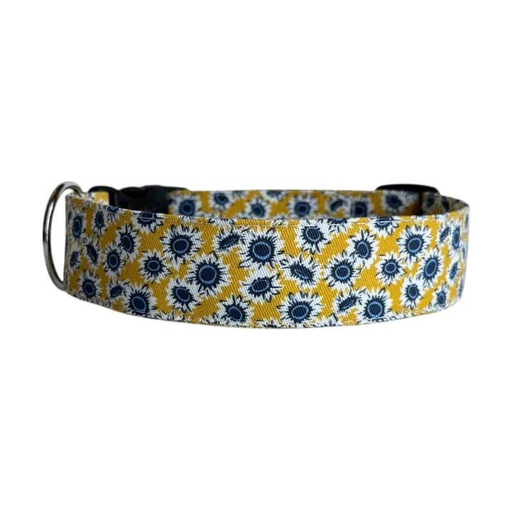 Collier pour chien tournesol jaune par Duke & Fox® pour la vente par Duke & Fox