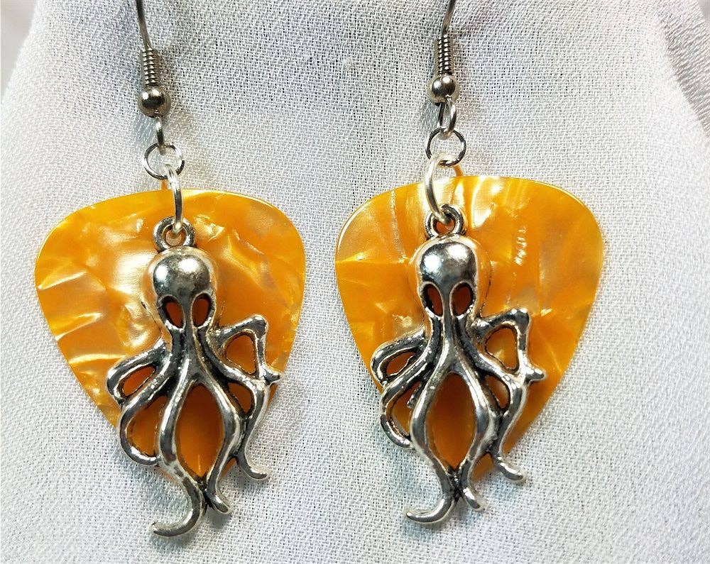 Simply Raevyn - Wholesale Dangle Earrings - Octopus Charm Guitar Pick Earrings26