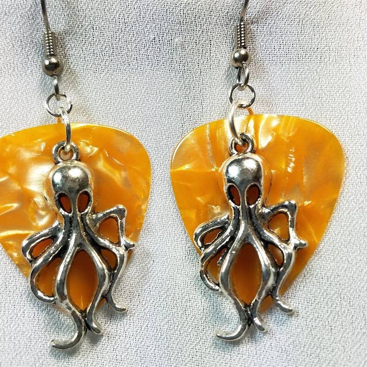 Simply Raevyn - Wholesale Dangle Earrings - Octopus Charm Guitar Pick Earrings26