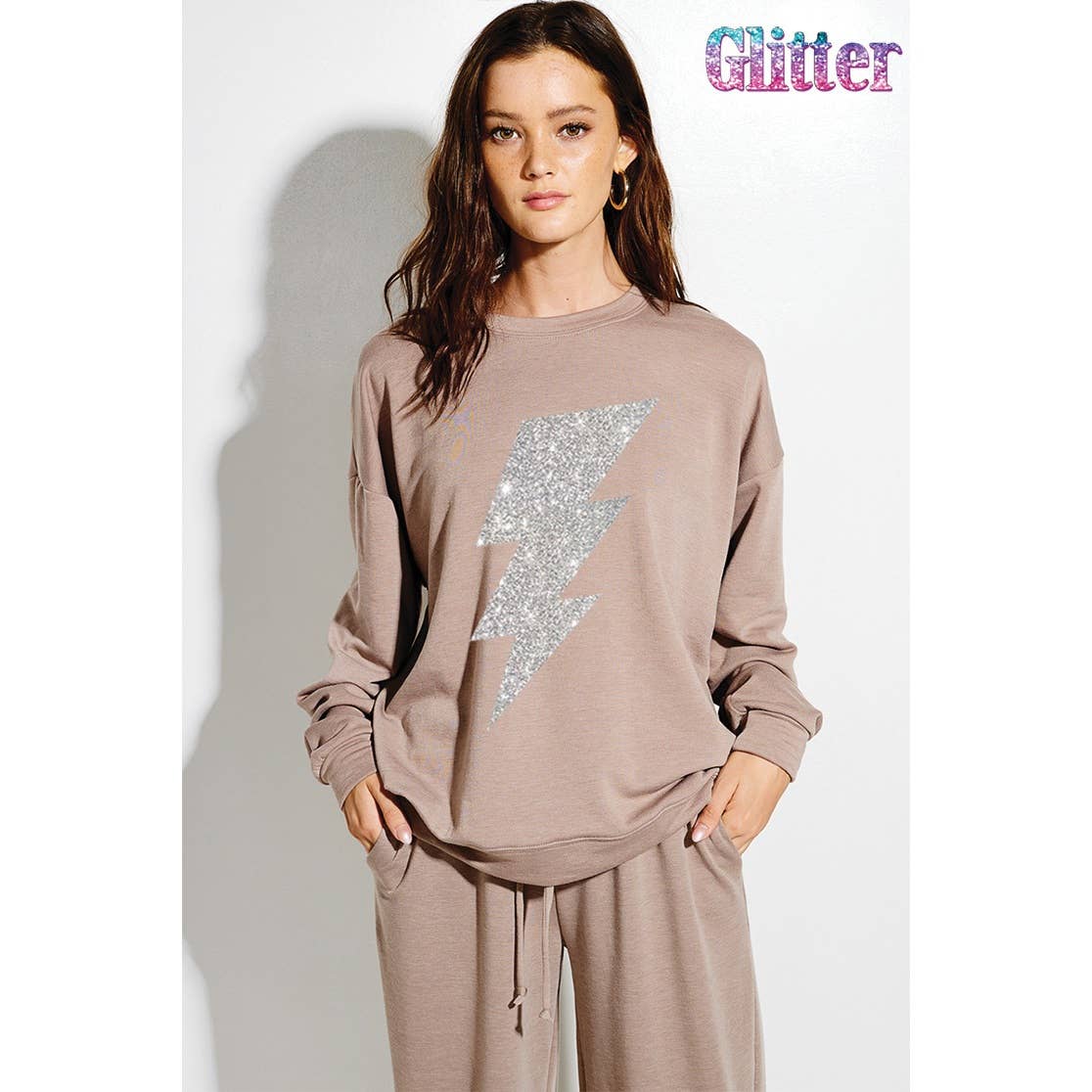 Phil Love - Vente Ensemble de vêtements d'intérieur – femme - Ensemble sweat-shirt en tissu éponge à paillettes11