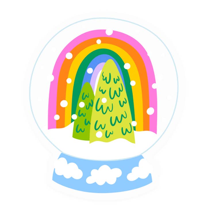 Autocollant boule à neige arc-en-ciel pour la vente par KANDS.CO