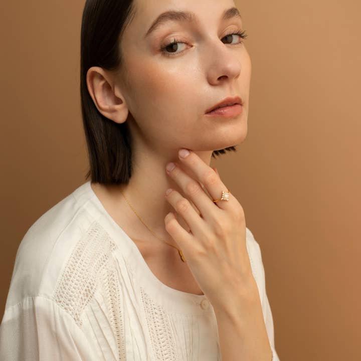 HolyBang Jewels - Wholesale Multi-Stone Ring - FLORAL OPAL RING - R-E30514