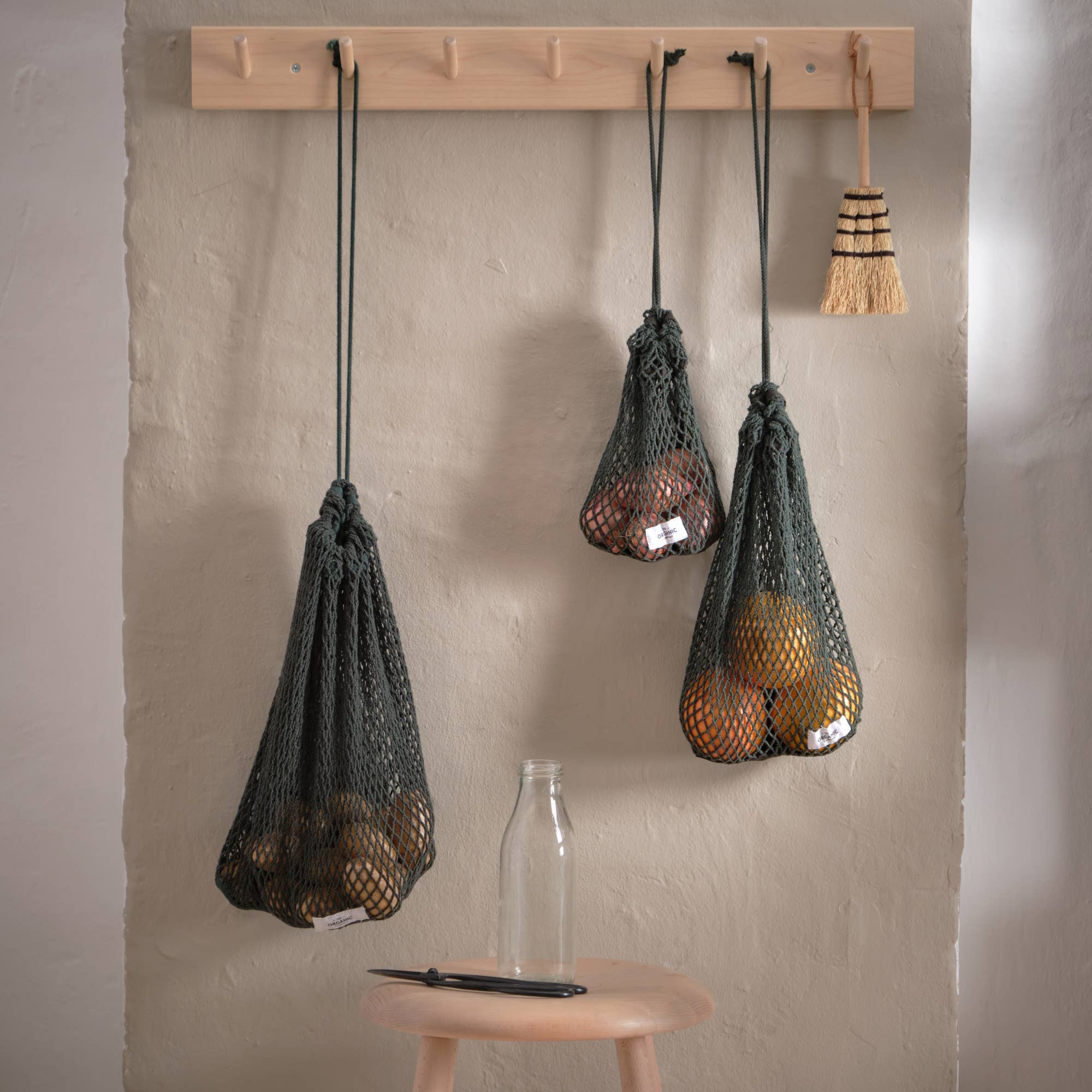 The Organic Company - Vendita all'ingrosso Borsa per shopping/spesa - Borsa a rete media - Verde scuro3