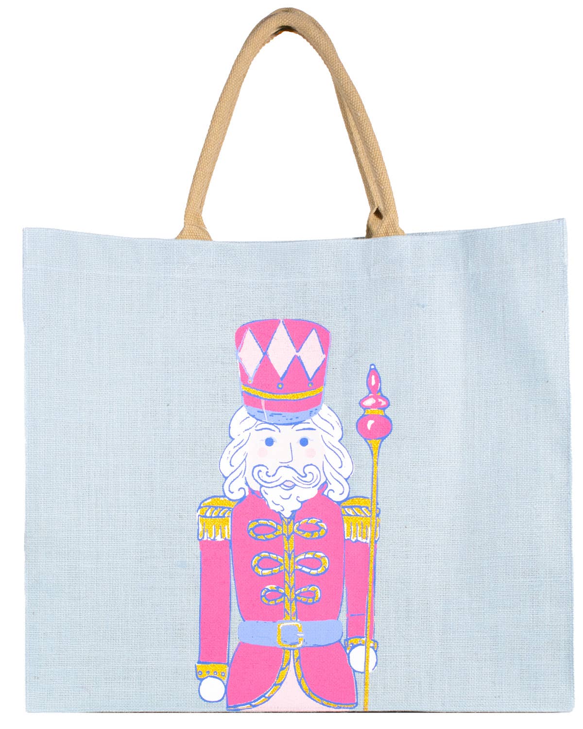 The Royal Standard - Wholesale Gift Bag - Candy Nutcracker Carryall Tote   Sky/Pink/White   22x19x81