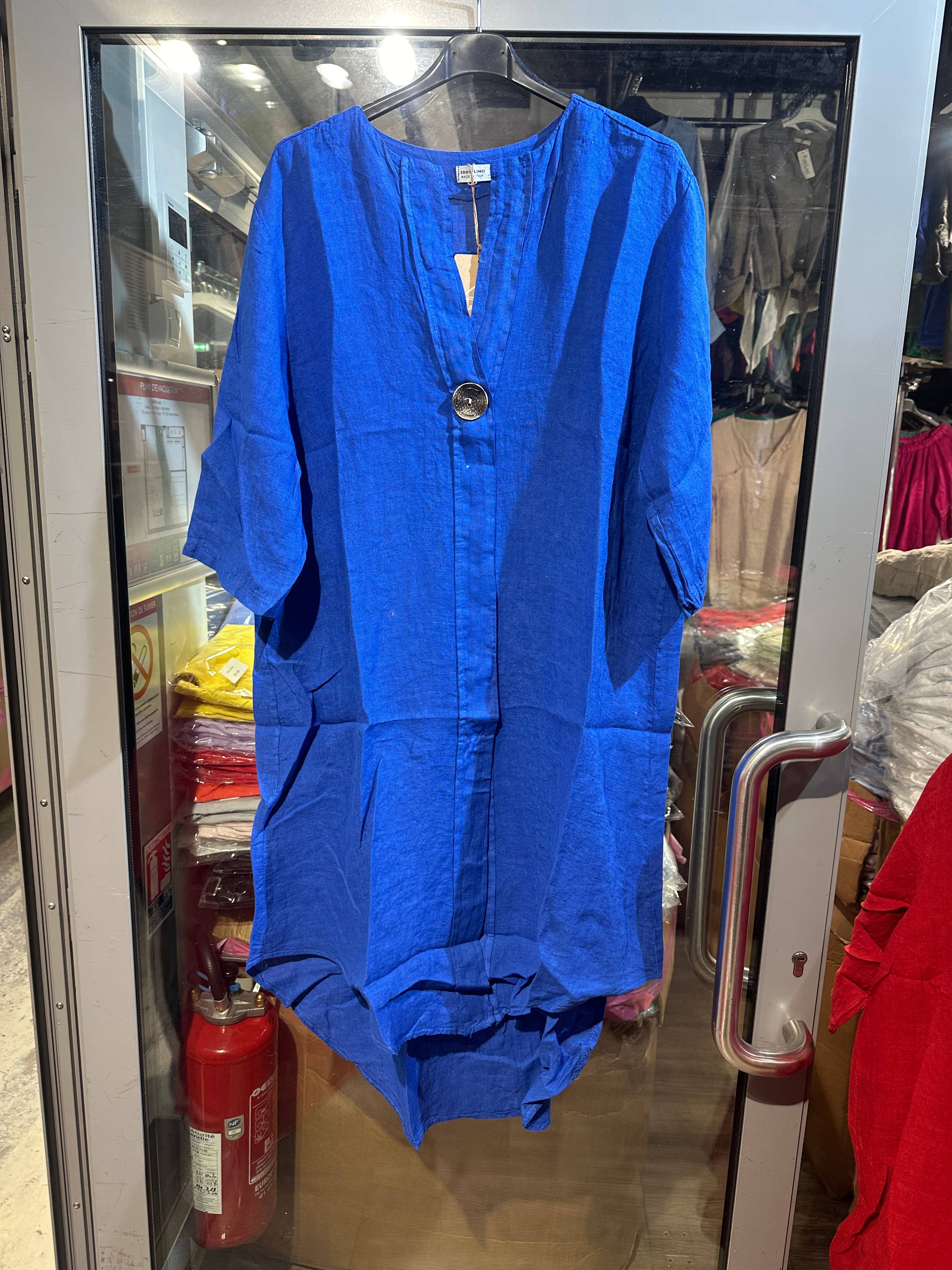 LÉA & LUC - Vente Robe – femme - Robes en 100% Lin avec un bouton REF. 554733