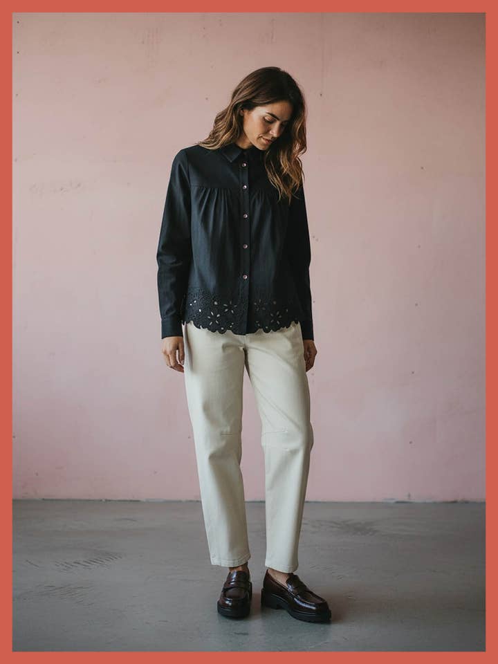 Calças Binx Barrel Leg - Creme por atacado de NOOKI DESIGN LTD