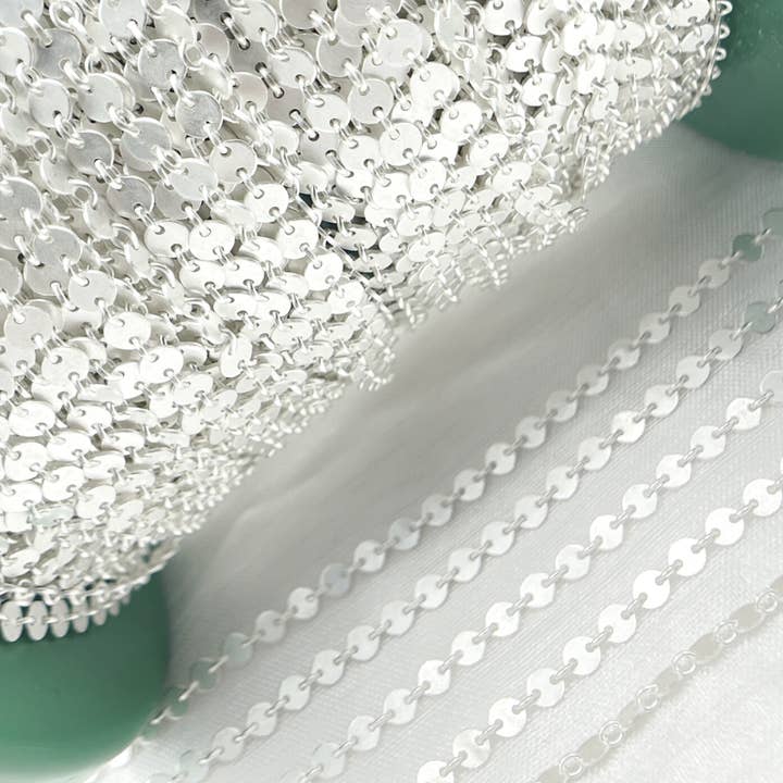 Tresor Jewelry Inc. - Wholesale Link & Chain Necklace - 925 Sterling Silver Smooth Disc Chain. X25SS4