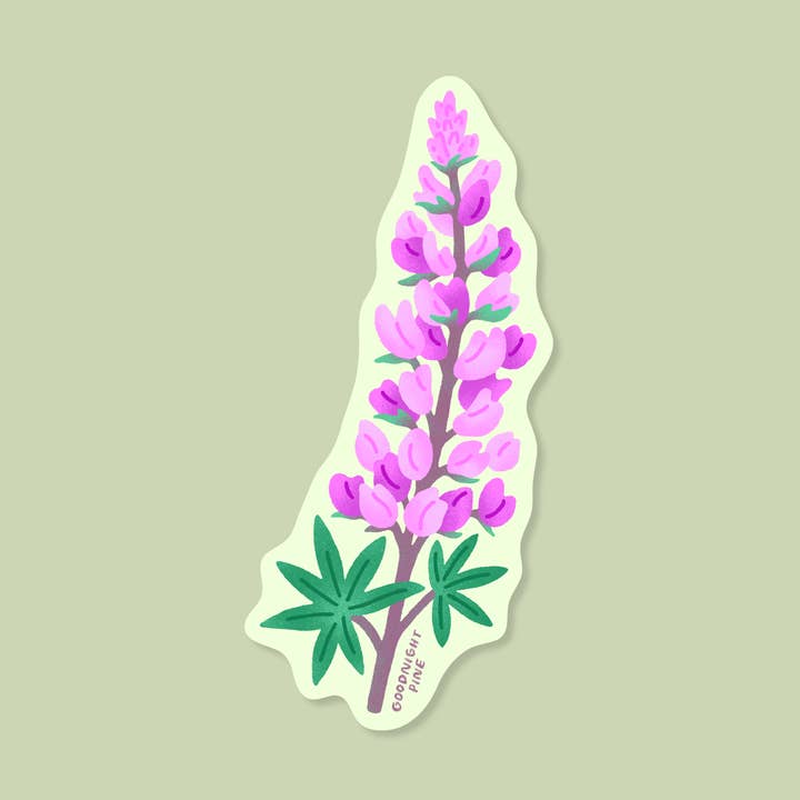 Lupine Sticker for wholesale by Goodnight Pine