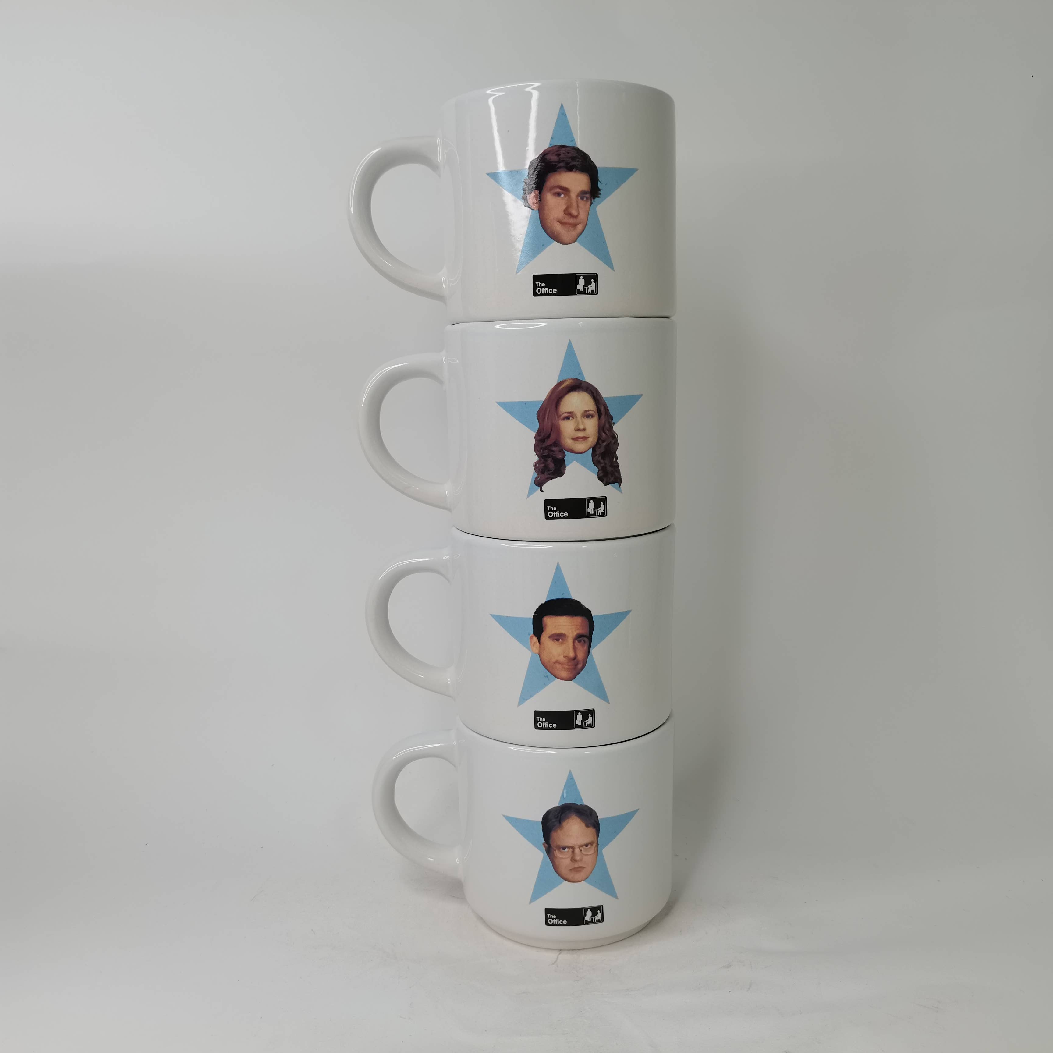 Silver Buffalo - Vente Tasse à café - The Office Star Faces Lot de 4 tasses en céramique 10 oz1