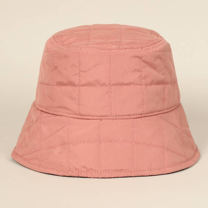 Fashion City - Wholesale Bucket hat – Women's - Plain Color Quilted Warm Bucket Hat9