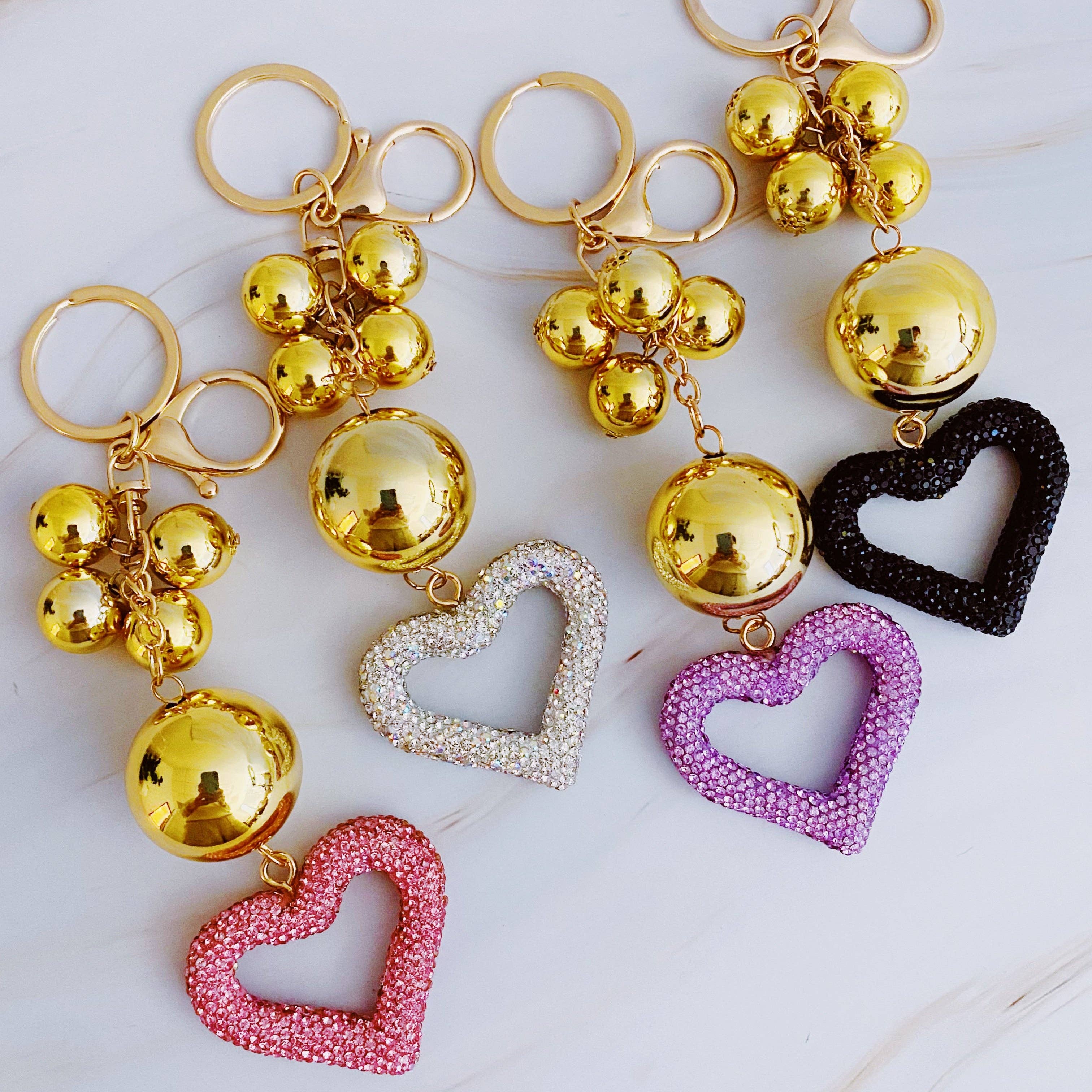 Ellison+Young - Wholesale Keychain - Women's - It Girl Glam Heart Bauble Key Chain2