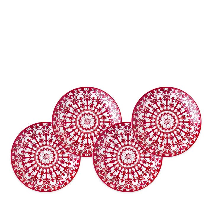 Caskata - Wholesale Appetizer Serveware - Casablanca Crimson Small Plates, Set of 4
