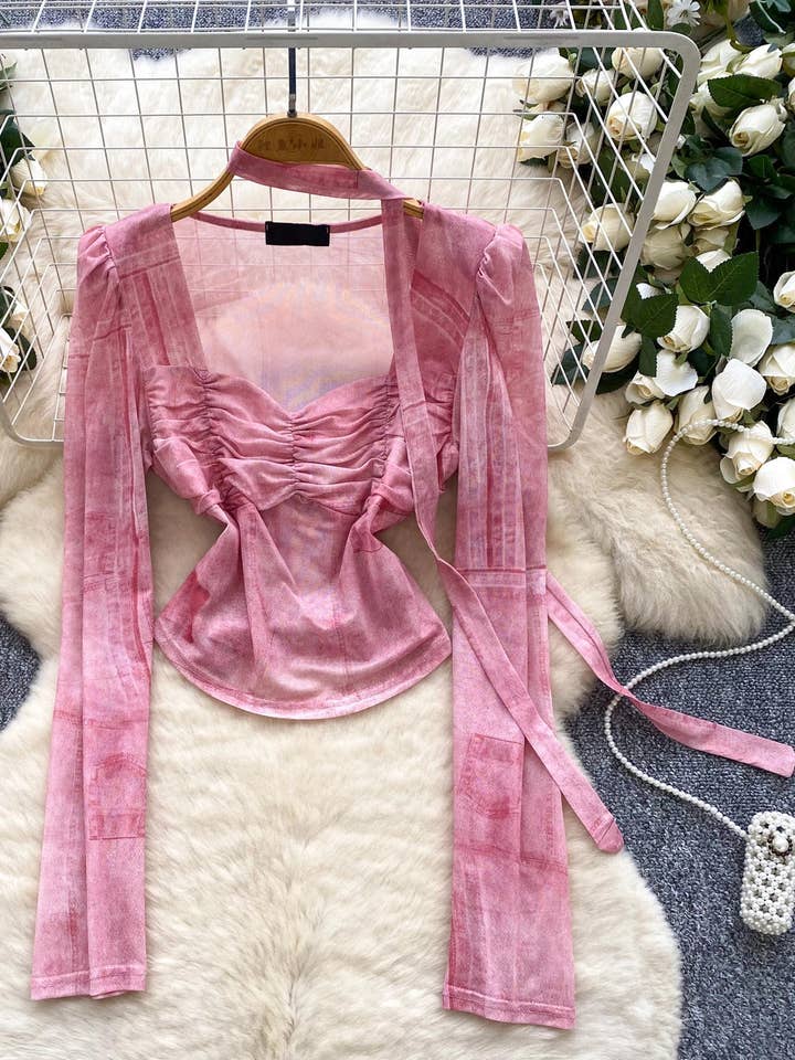 Vintage Dyed Long Sleeve Shirt for Women for wholesale by StyleGalX