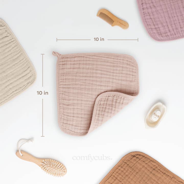 Comfy Cubs - Wholesale Wash cloth – Child & baby - Muslin Baby Washcloths, Soft 10"x10" Cotton by Comfy Cubs65