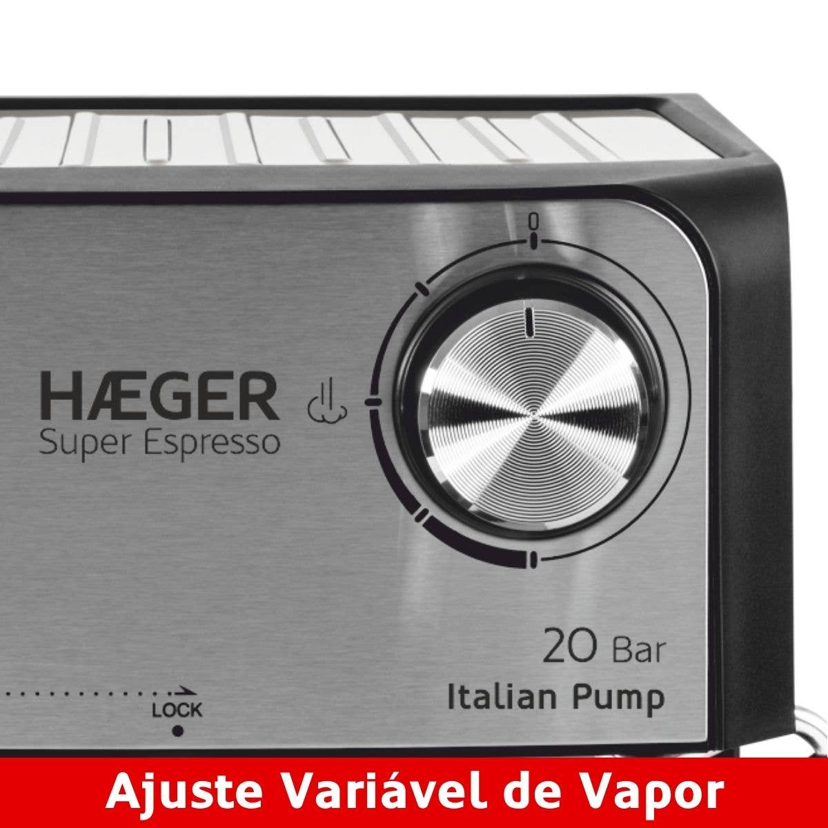 Haeger – wholesale Espressobryggare – HAEGER Super Expresso Kaffemaskin - 20 Bar, 1,60L, 850W, Malt Kaffe/Kapslar3