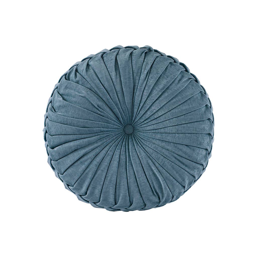 Olliix - Vente Coussin décoratif de sol - Coussin de sol rond plissé en polychenille8