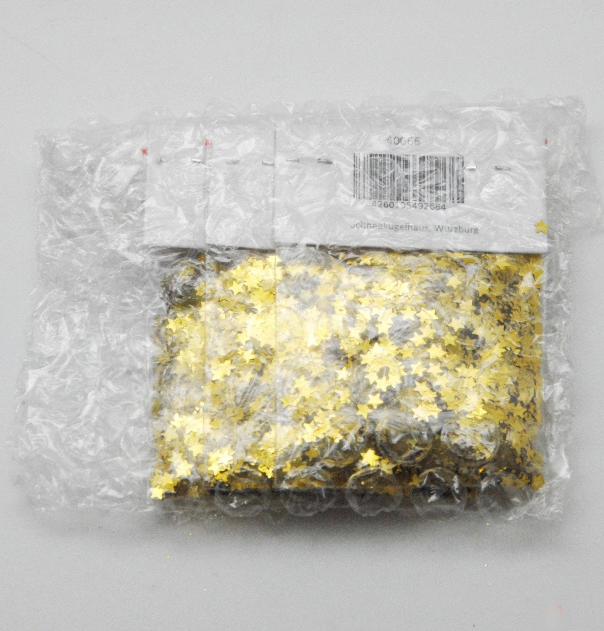 Schneekugelhaus – wholesale DIY-pysselkit – Glitterstjärnor guld för gör-det-själv glitter/snöglob2
