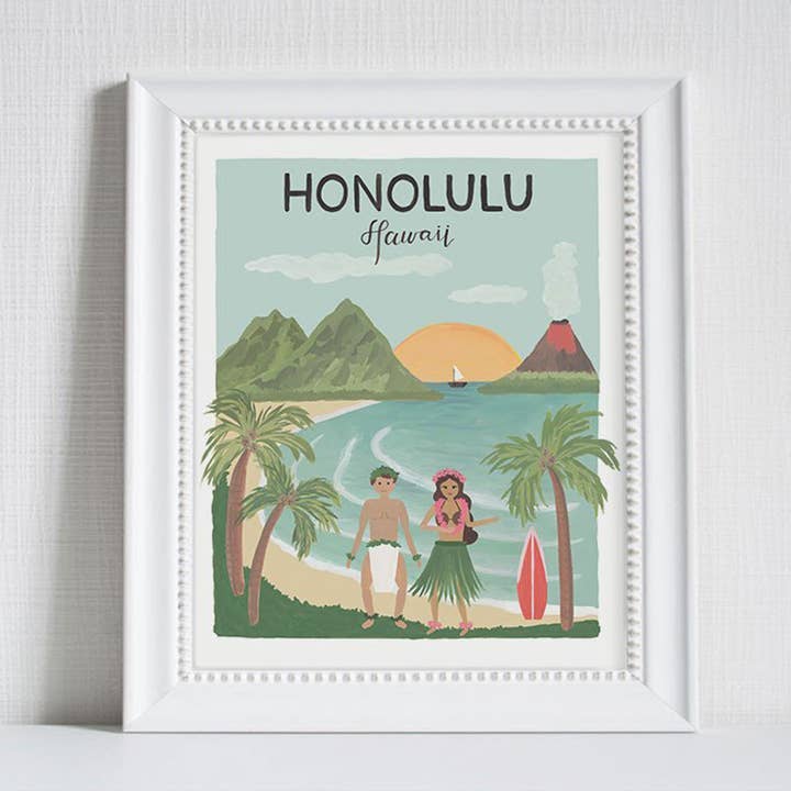 Honolulu (staden Kärlek) - konsttryck för wholesale av LoveLight Paper