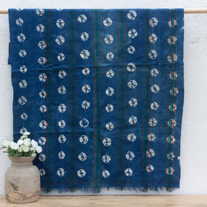 De-cor - Vente Plaids - Virelle Indigo Tissu de Boue5