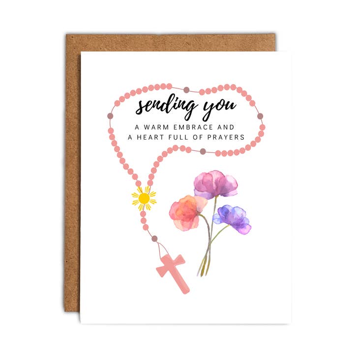 Sympathy Cards Rosary Greeting Cards Comfort for wholesale by Paper Picture Mama