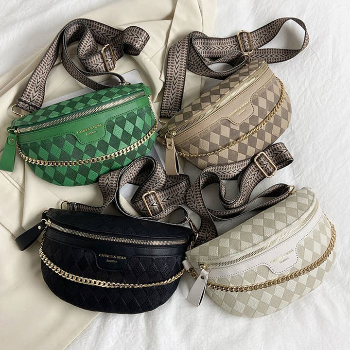 ACCITY - Wholesale Belt Bag - Women's - PYRAMID CHECK PU EVERYDAY BELT BAG,CROSSBODY BAG_CWAB0911