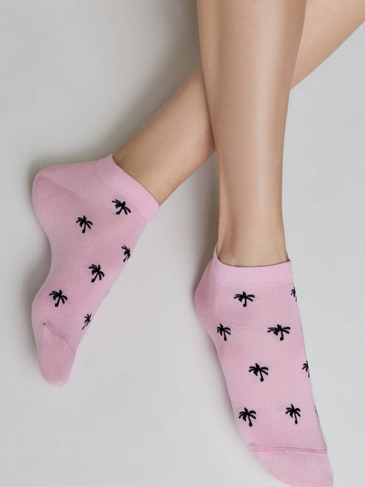 Cotton Ankle Socks Conte Active - 589 Palm Trees for wholesale by Conte Elegant